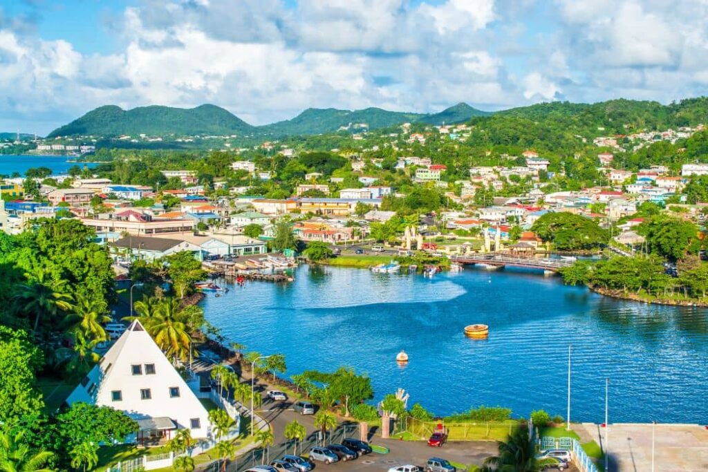 Beautiful landscape of Castries, capital and cruise port of St Lucia in the Caribbean - Marine Health Alliance