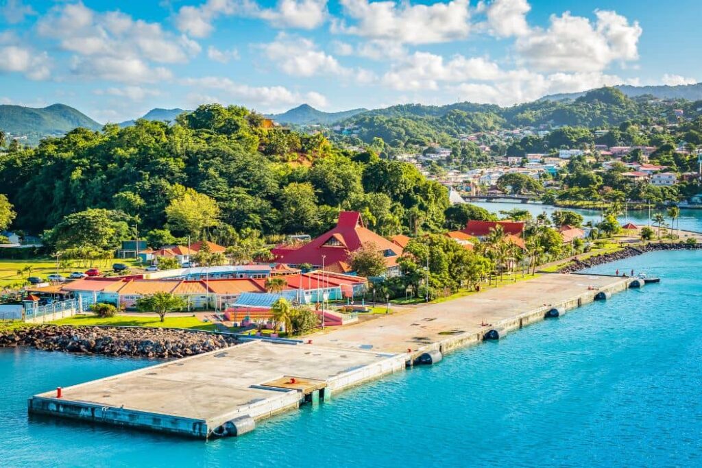 Cruise port of Castries, harbor of Saint Lucia in the Caribbean - Marine Health Alliance